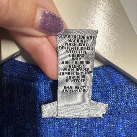 Catherines Sweater Women 3X Blue Plus Size Cardigan Made In USA Minimal Modest - Picture 5 of 6